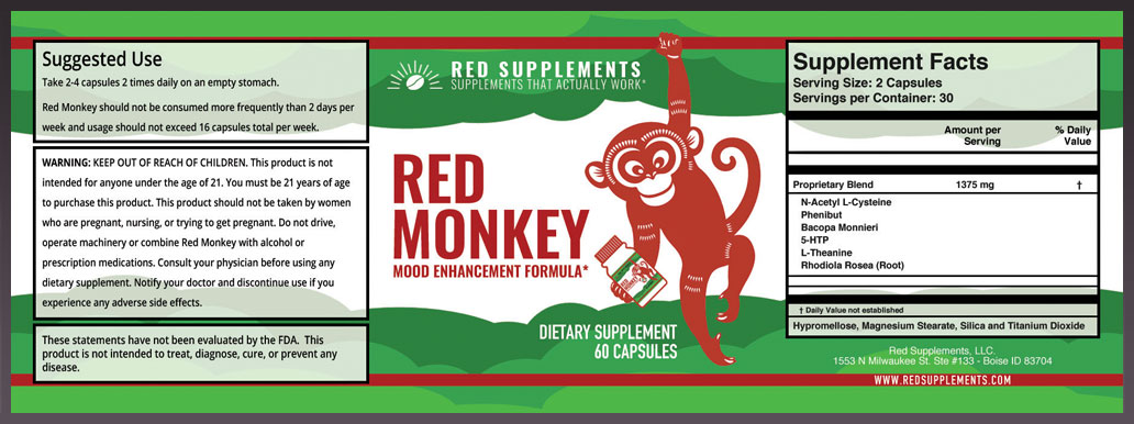 red monkey product label
