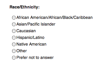 self report - race:ethnicity