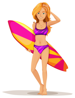 Surfer Girl Clipart