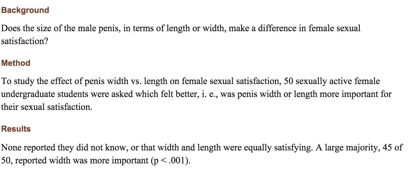 Penis Width More Important to Colleg Girls