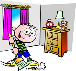 free clip art children chores boysweepingsmiling