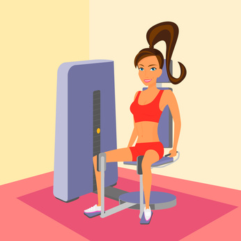 clipart girl on machine