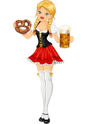 beer girl clipart