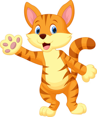 cartoon cat waving