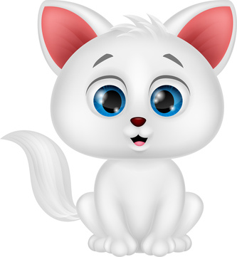 cartoon white cat 