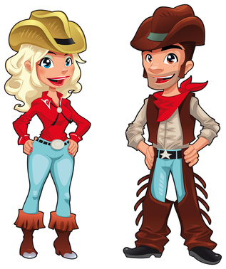 cowboy and cowgirl