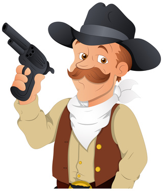 cowboy with gun clipart