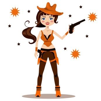 cowgirl with gun