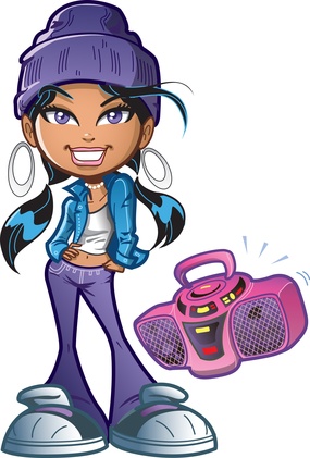 funky black girl clipart