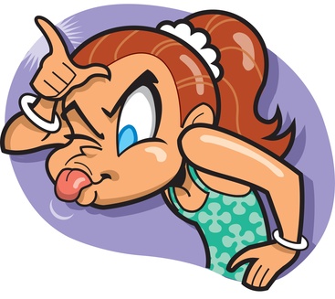 girl clipart loser sign