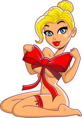 clipart present hot girl